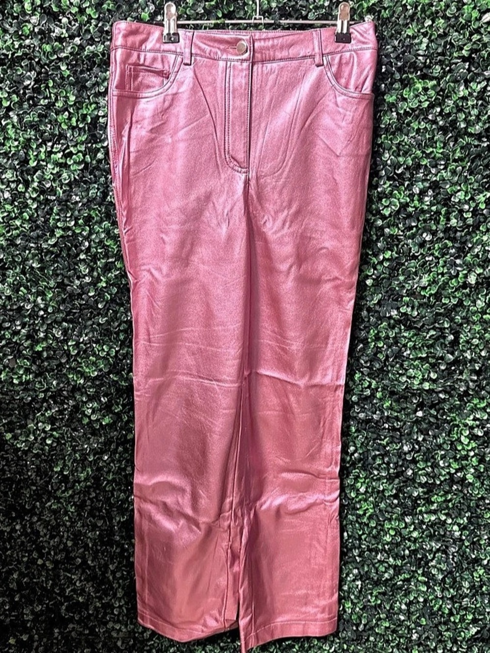 Rachel Zoe Metallic Faux Leather Pants Pink Size 4